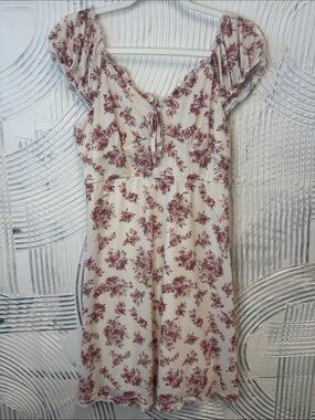 Wallflower Cream Mini Dress with Pink Floral Print N0514